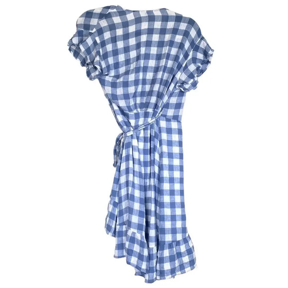 RAILS Brigitte Wrap Dress in Periwinkle Check Size Small - Picture 3 of 9
